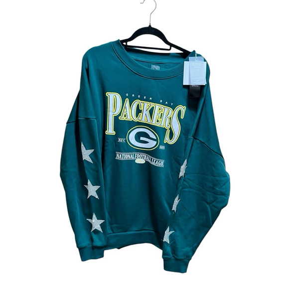 Women's XL Green Bay Packers Gameday Couture Rhinestone Star Sweatshirt JIT33 - Picture 4 of 7